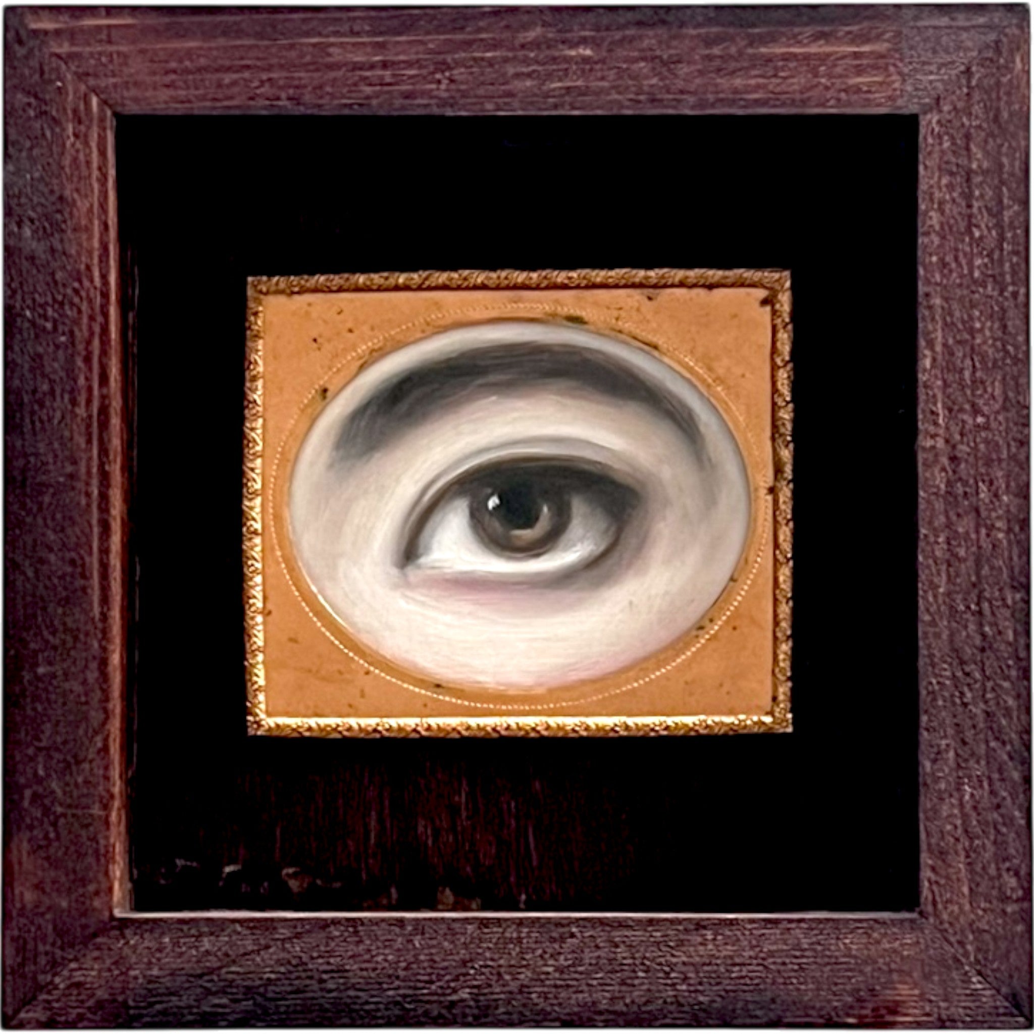 No. 2385 Lover's Eye Painting in an Antique Daguerreotype Frame (6")