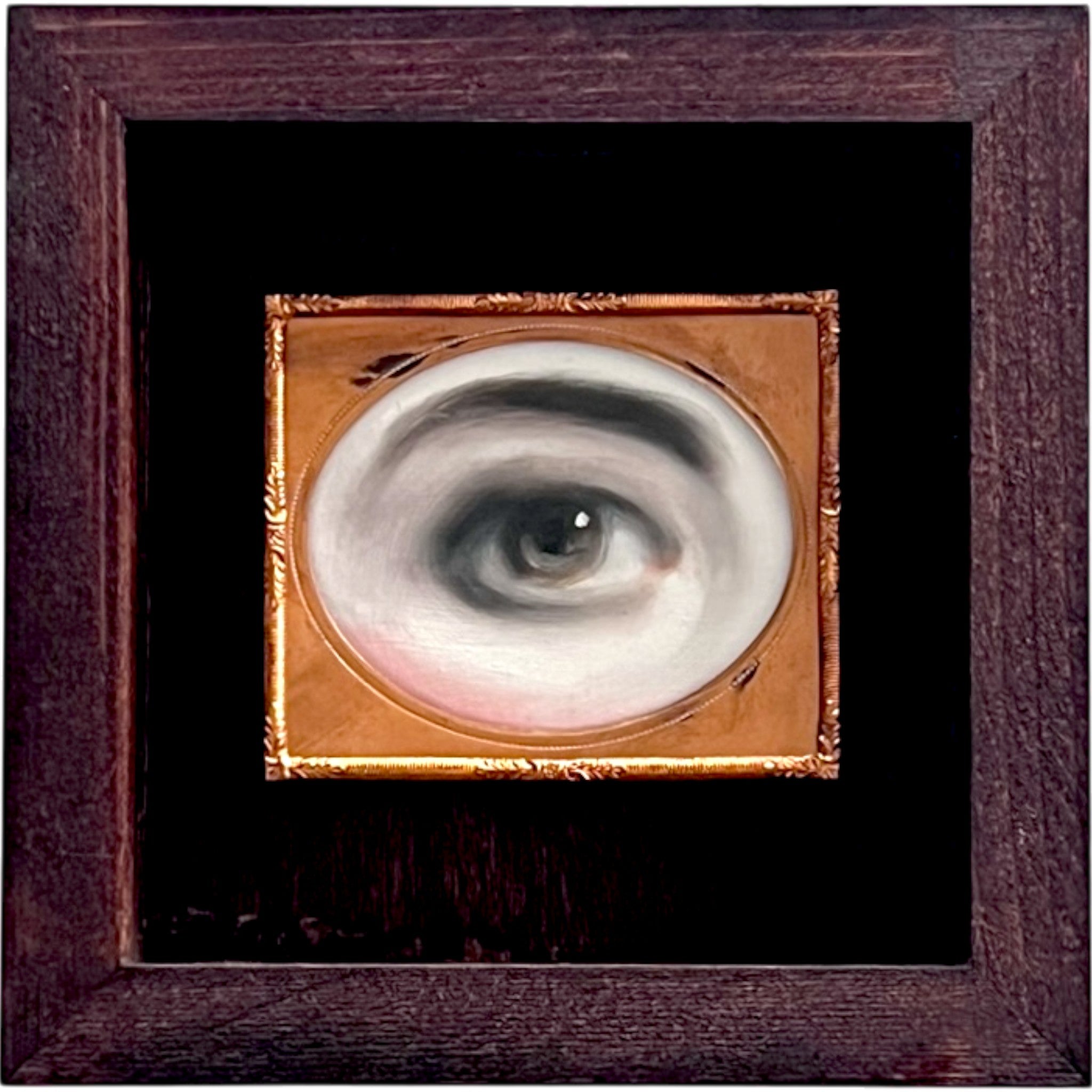 No. 2384 Lover's Eye Painting in an Antique Daguerreotype Frame (6")