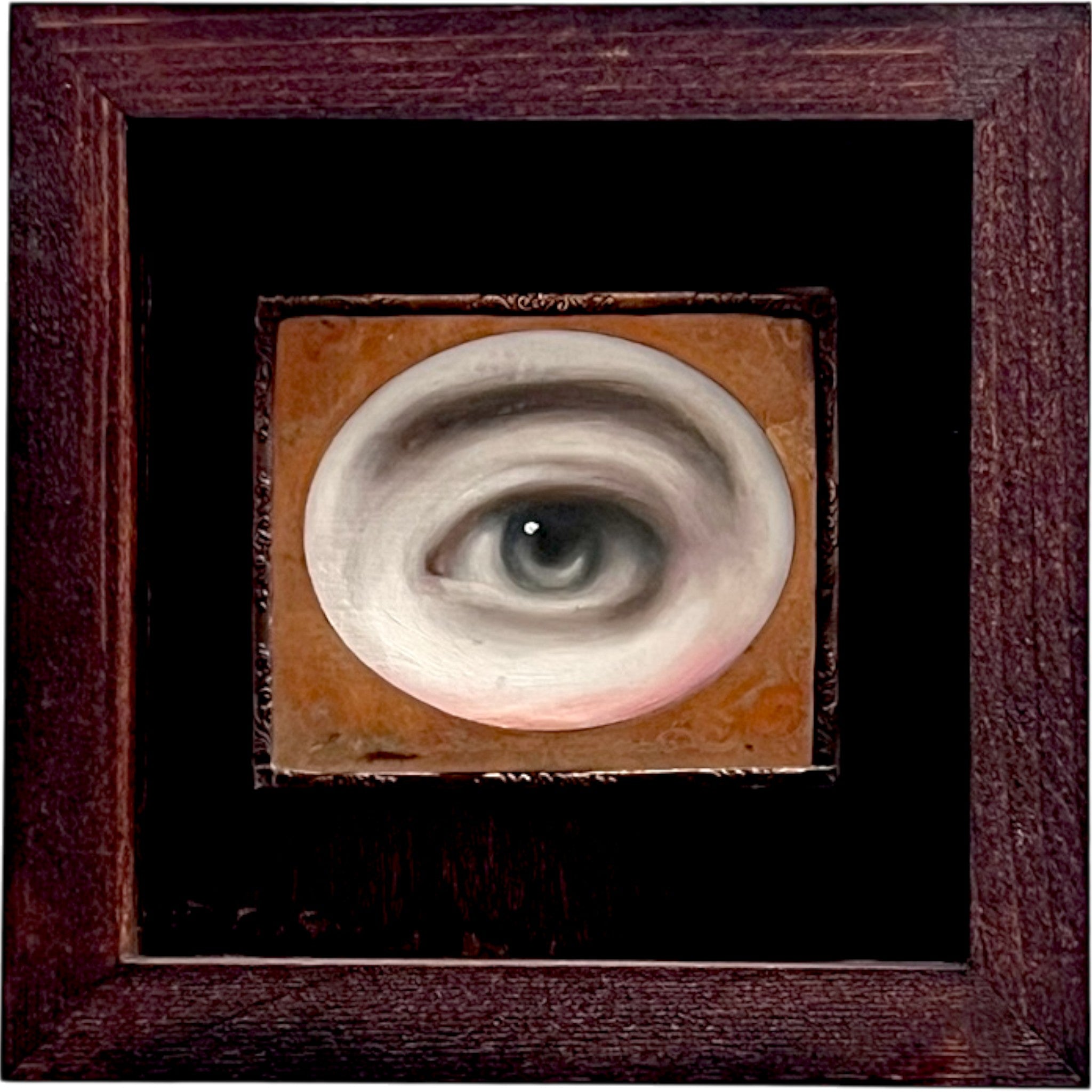 No. 2391 Lover's Eye Painting in an Antique Daguerreotype Frame (6")