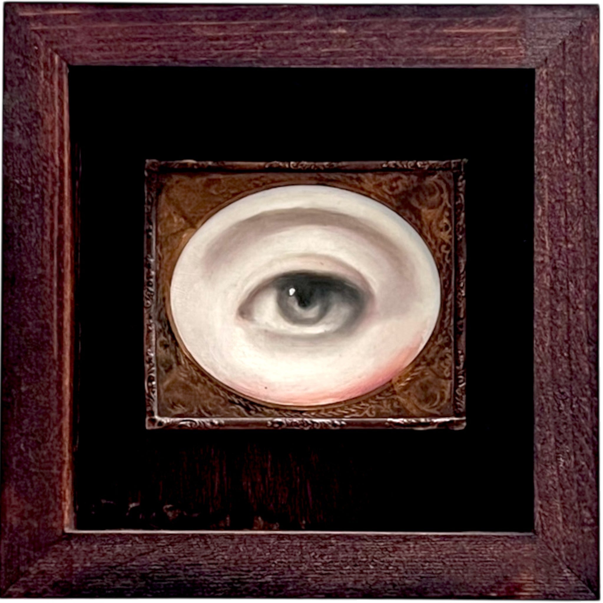 No. 2383 Lover's Eye Painting in an Antique Daguerreotype Frame (6")