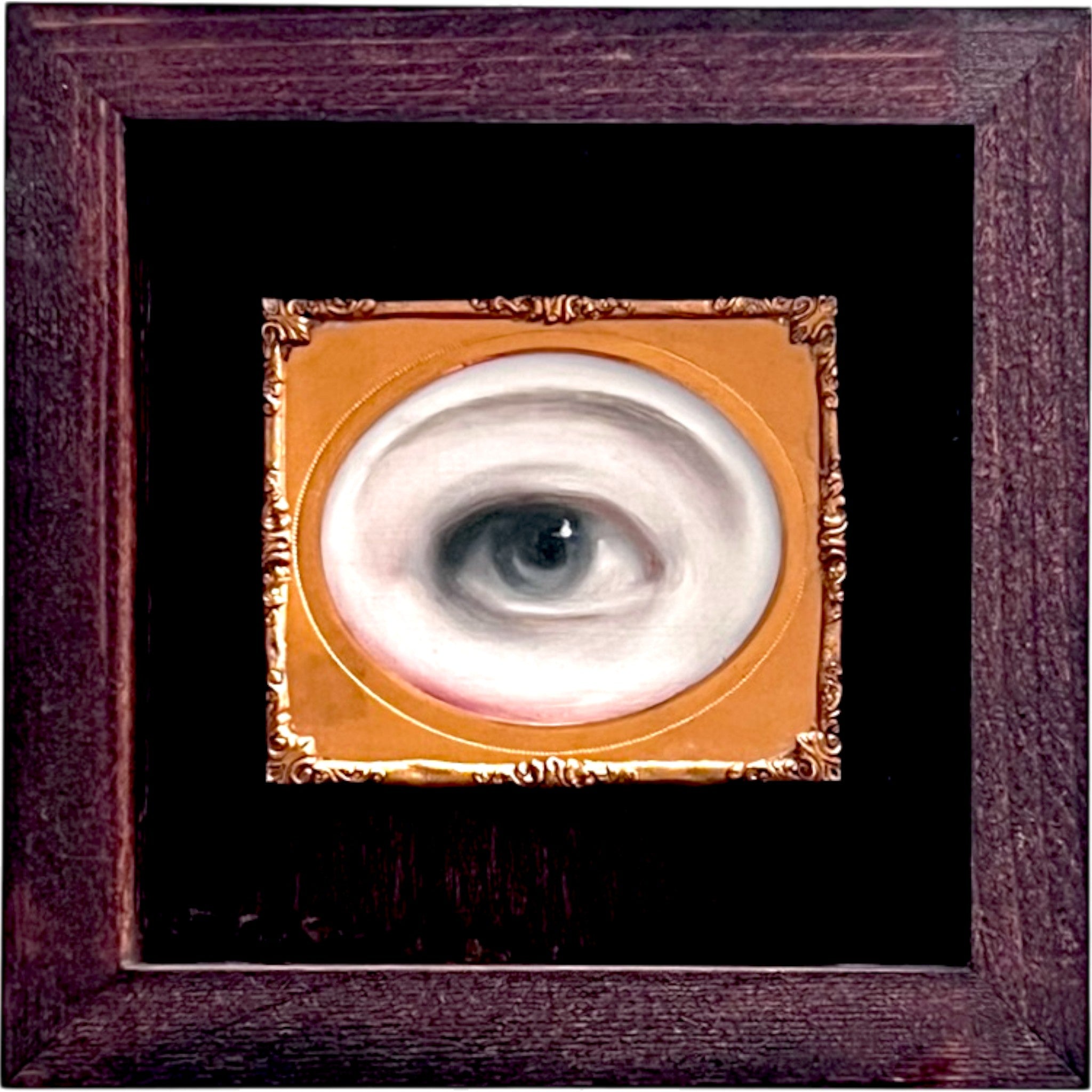 No. 2386 Lover's Eye Painting in an Antique Daguerreotype Frame (6")