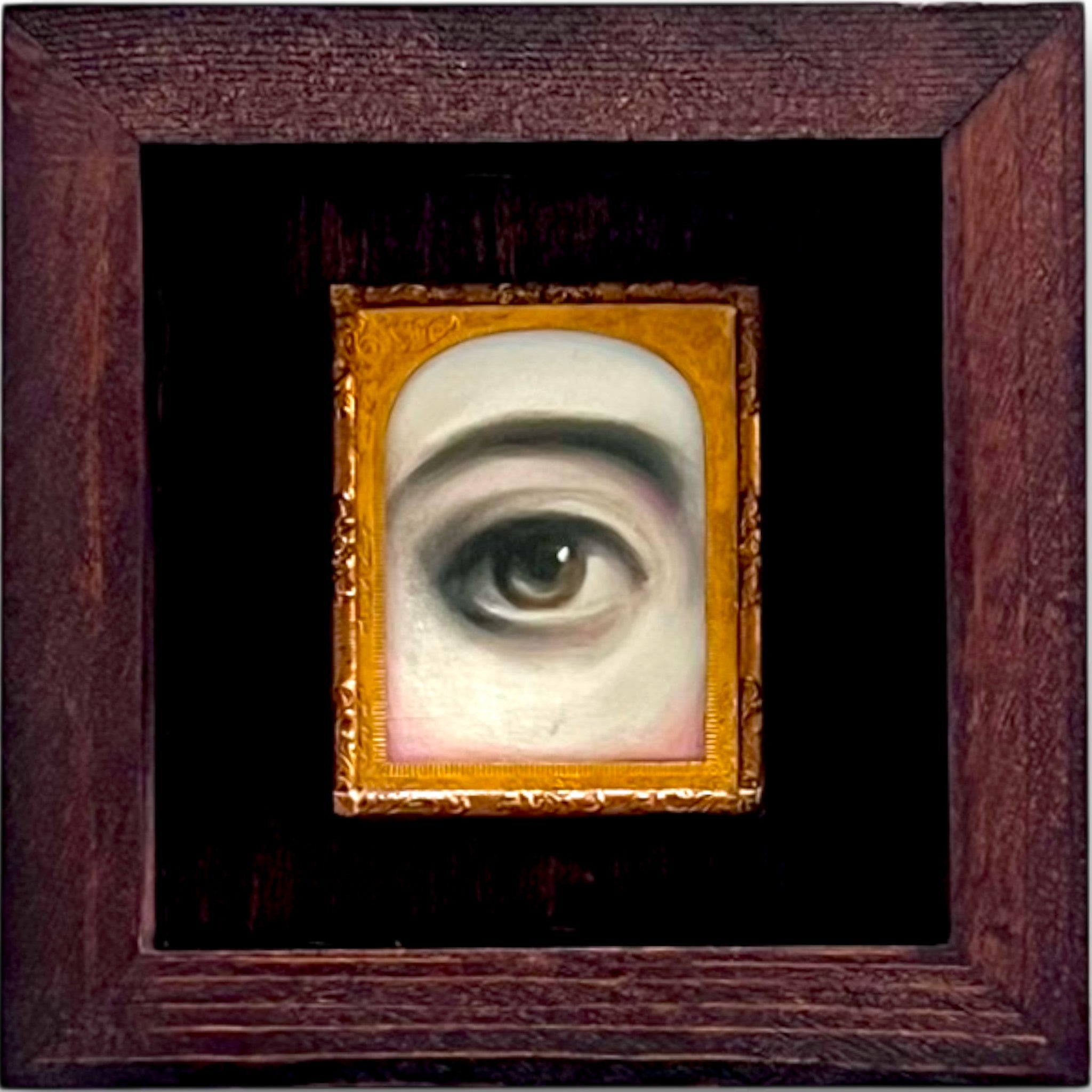 No. 2405 Lover's Eye Painting in an Antique Daguerreotype Frame (5")