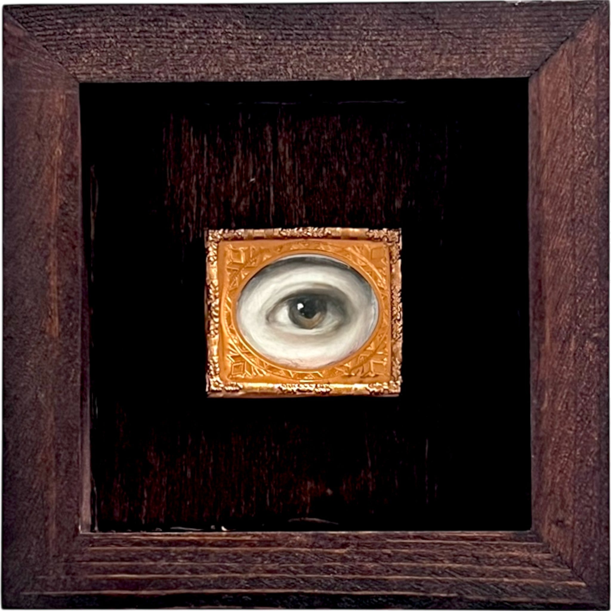 No. 2406 Lover's Eye Painting in an Antique Daguerreotype Frame (5")