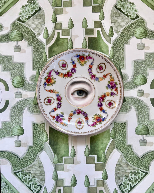 New! - Lover's Eye Painting on a Schumann Flower Garland Plate