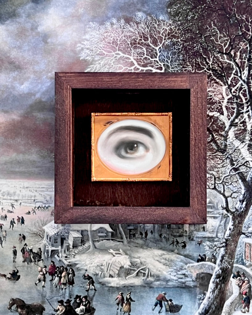 No. 2384 Lover's Eye Painting in an Antique Daguerreotype Frame (3.25"x2.75")