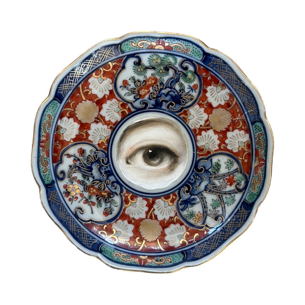 New! - Lover's Eye Painting on an Imari Plate
