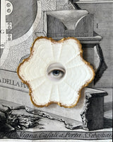 New! - Lover's Eye Painting on an Oyster Pattern Plate