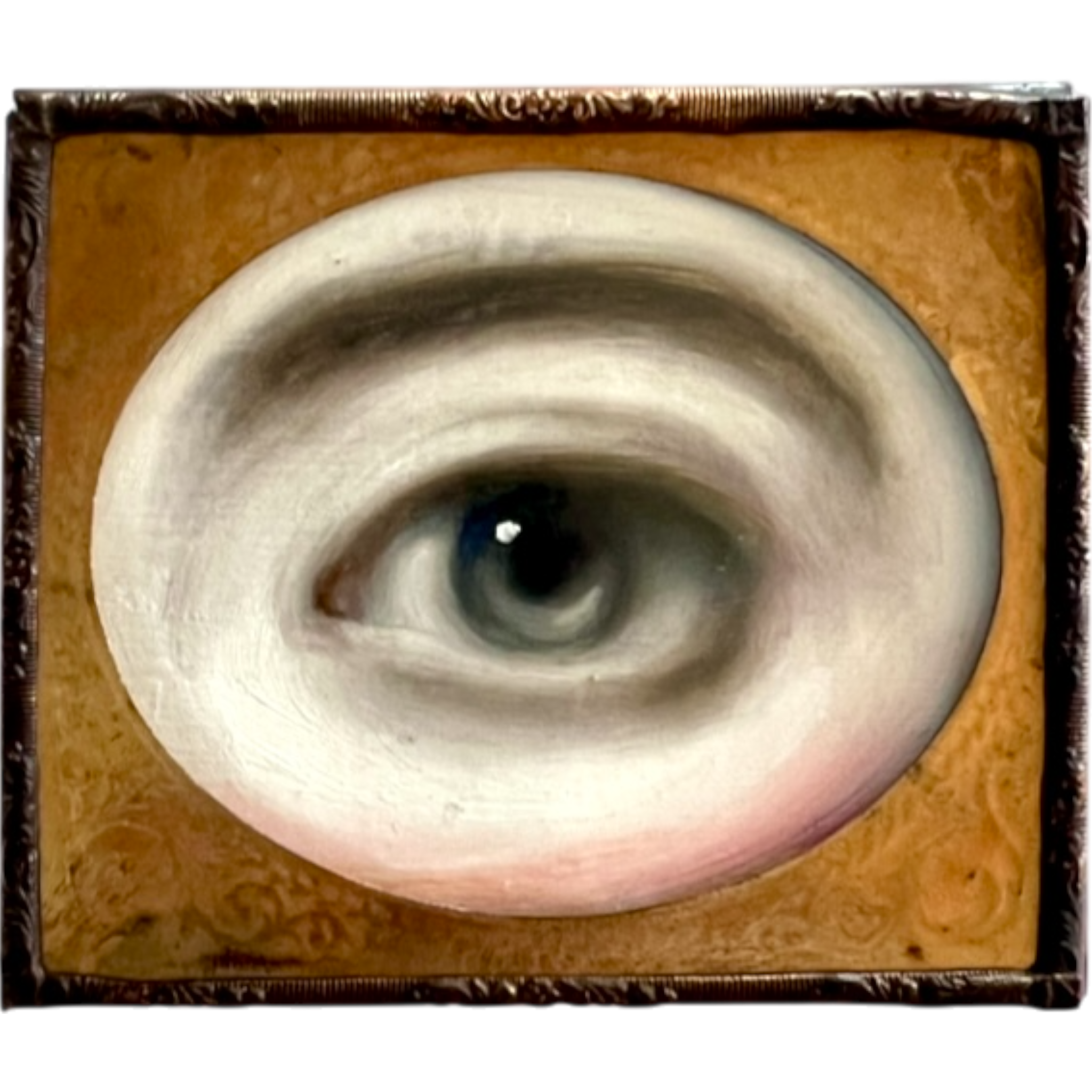 No. 2391 Lover's Eye Painting in an Antique Daguerreotype Frame (3.25"x2.75")