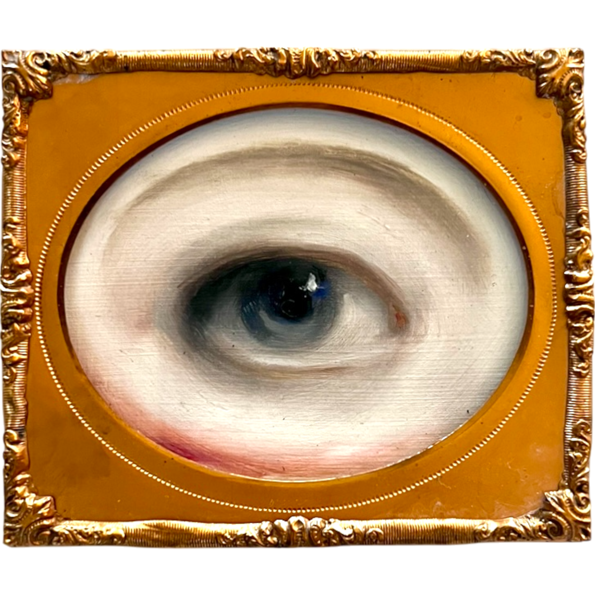 No. 2386 Lover's Eye Painting in an Antique Daguerreotype Frame (3.25"x2.75")