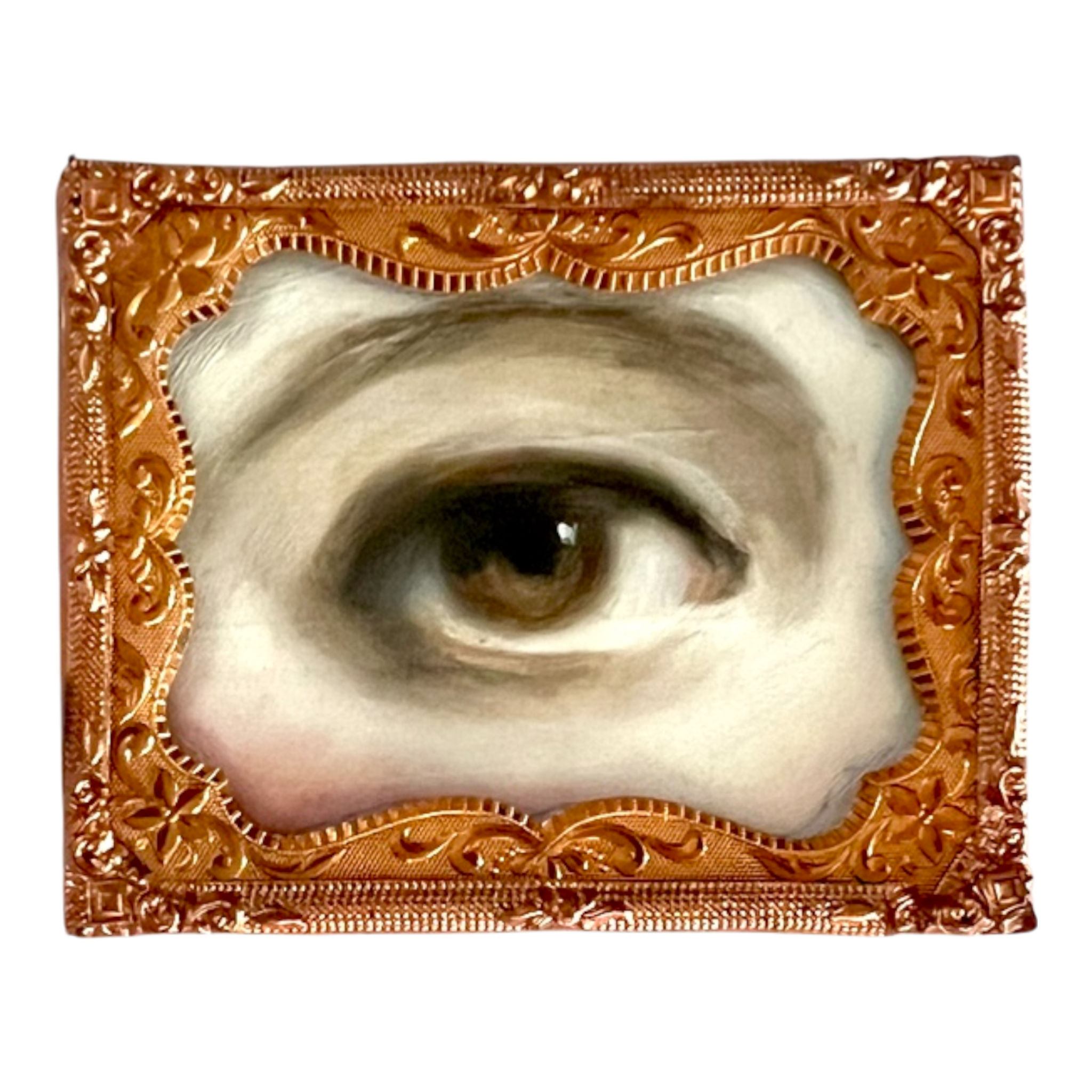 No. 2404 Lover's Eye Painting in an Antique Daguerreotype Frame (2.5"x2")