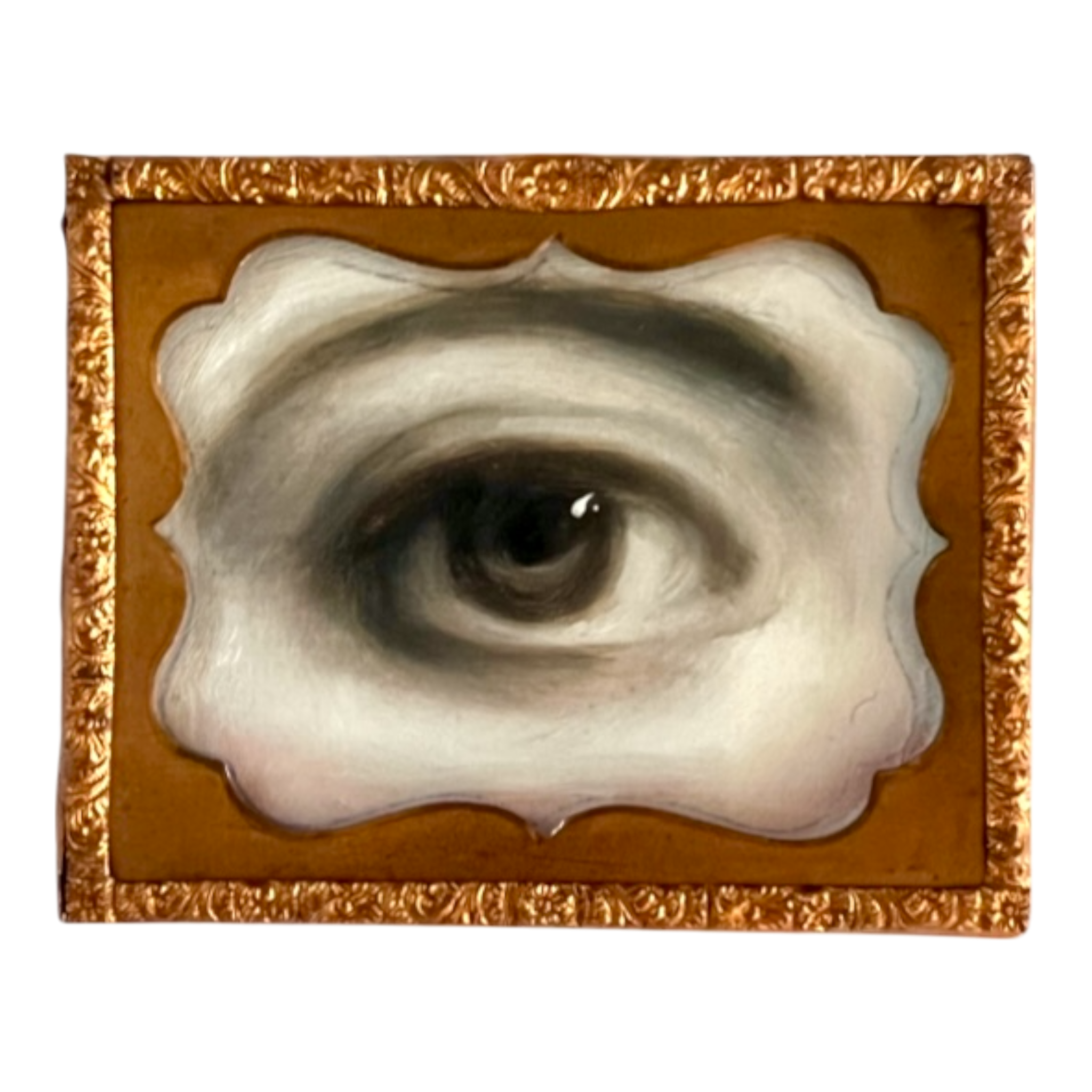 No. 2402 Lover's Eye Painting in an Antique Daguerreotype Frame (2.5"x2")