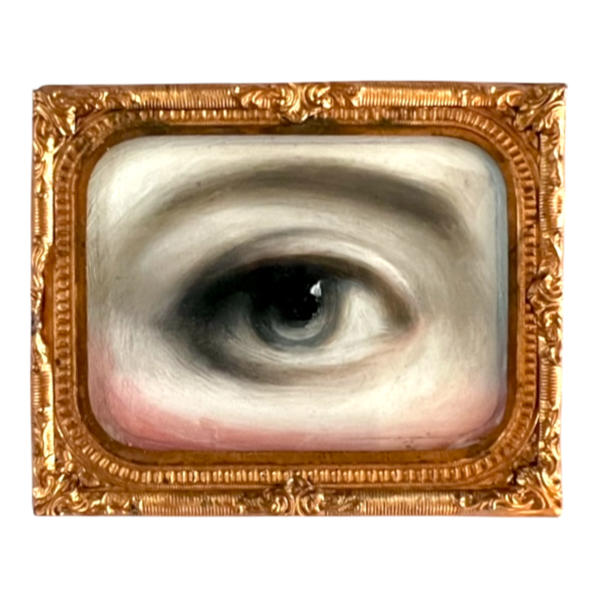 No. 2401 Lover's Eye Painting in an Antique Daguerreotype Frame (2.5"x2")