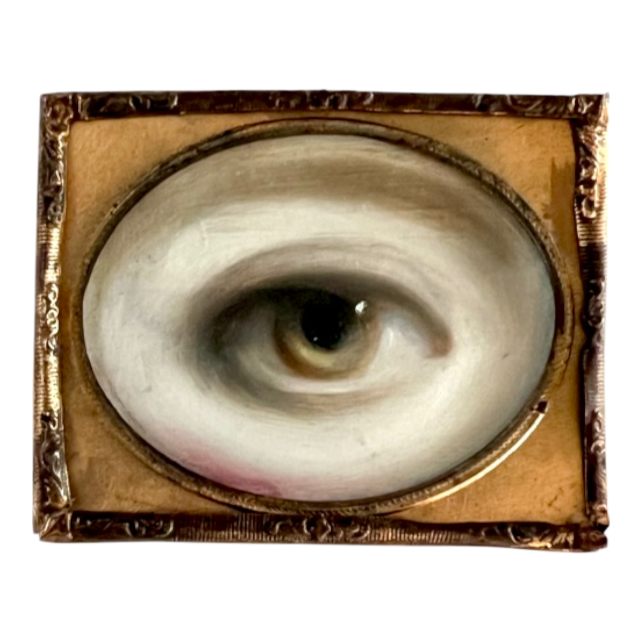 No. 2394 Lover's Eye Painting in an Antique Daguerreotype Frame (2.5"x2")