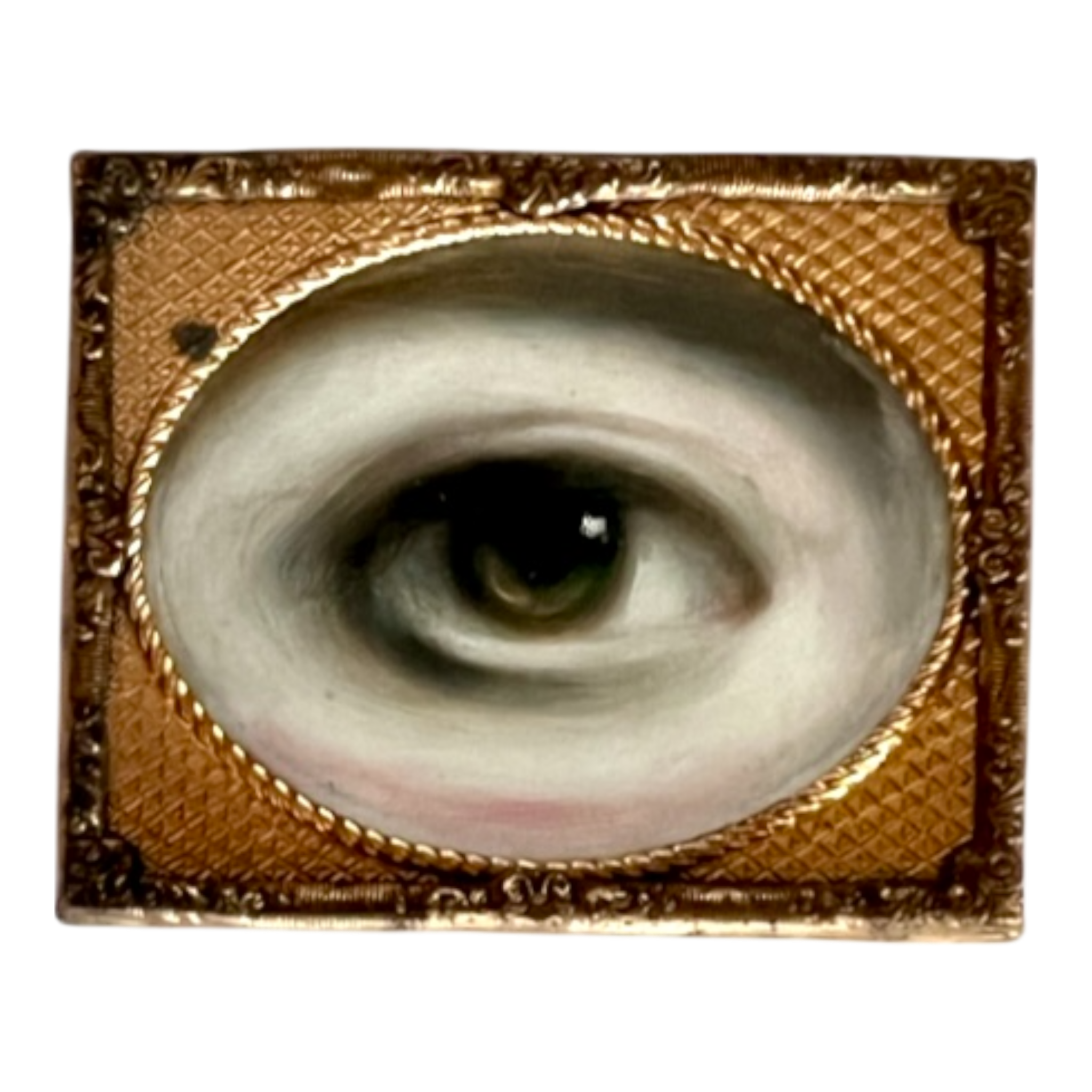 No. 2396 Lover's Eye Painting in an Antique Daguerreotype Frame (2.5"x2")