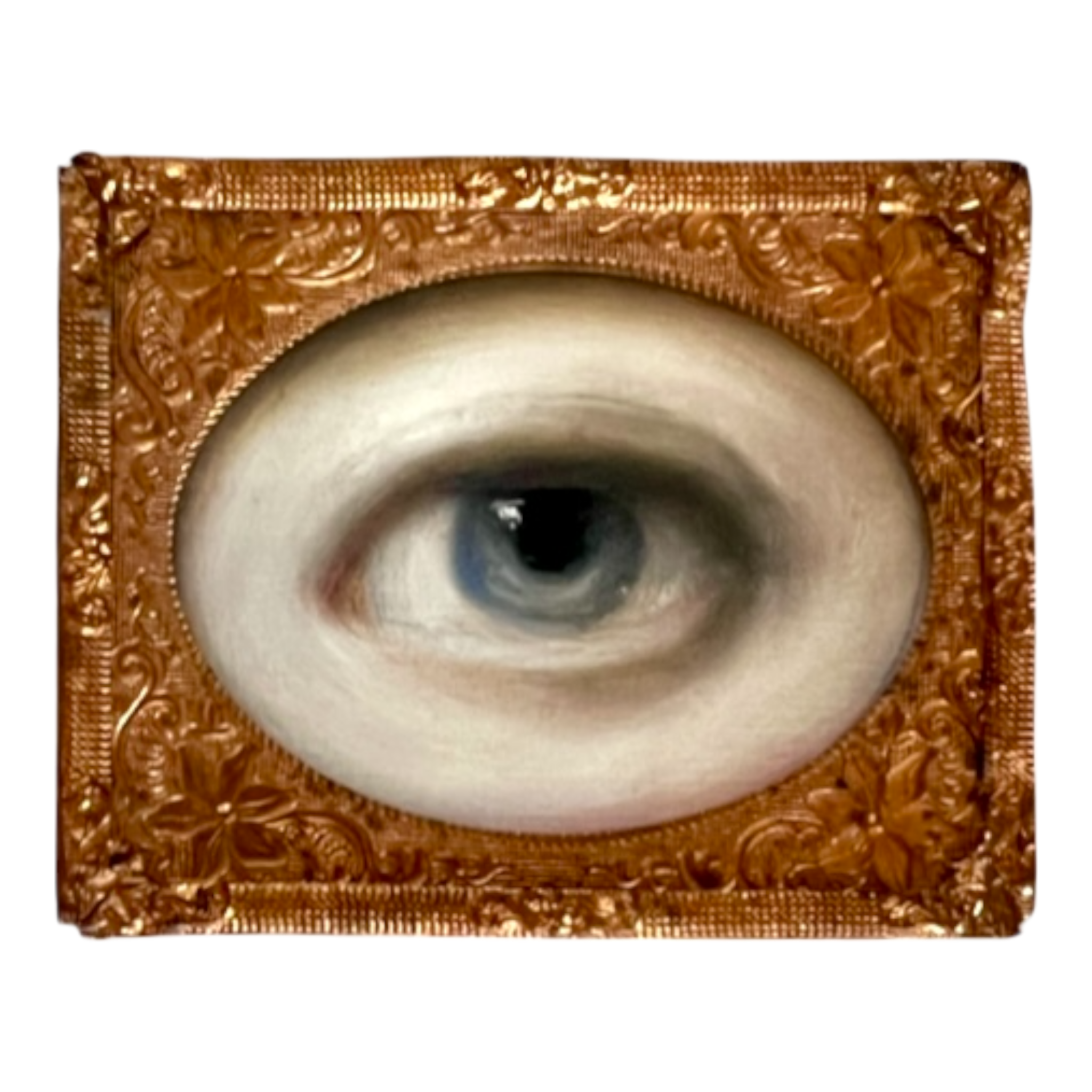 No. 2393 Lover's Eye Painting in an Antique Daguerreotype Frame (2.5"x2")