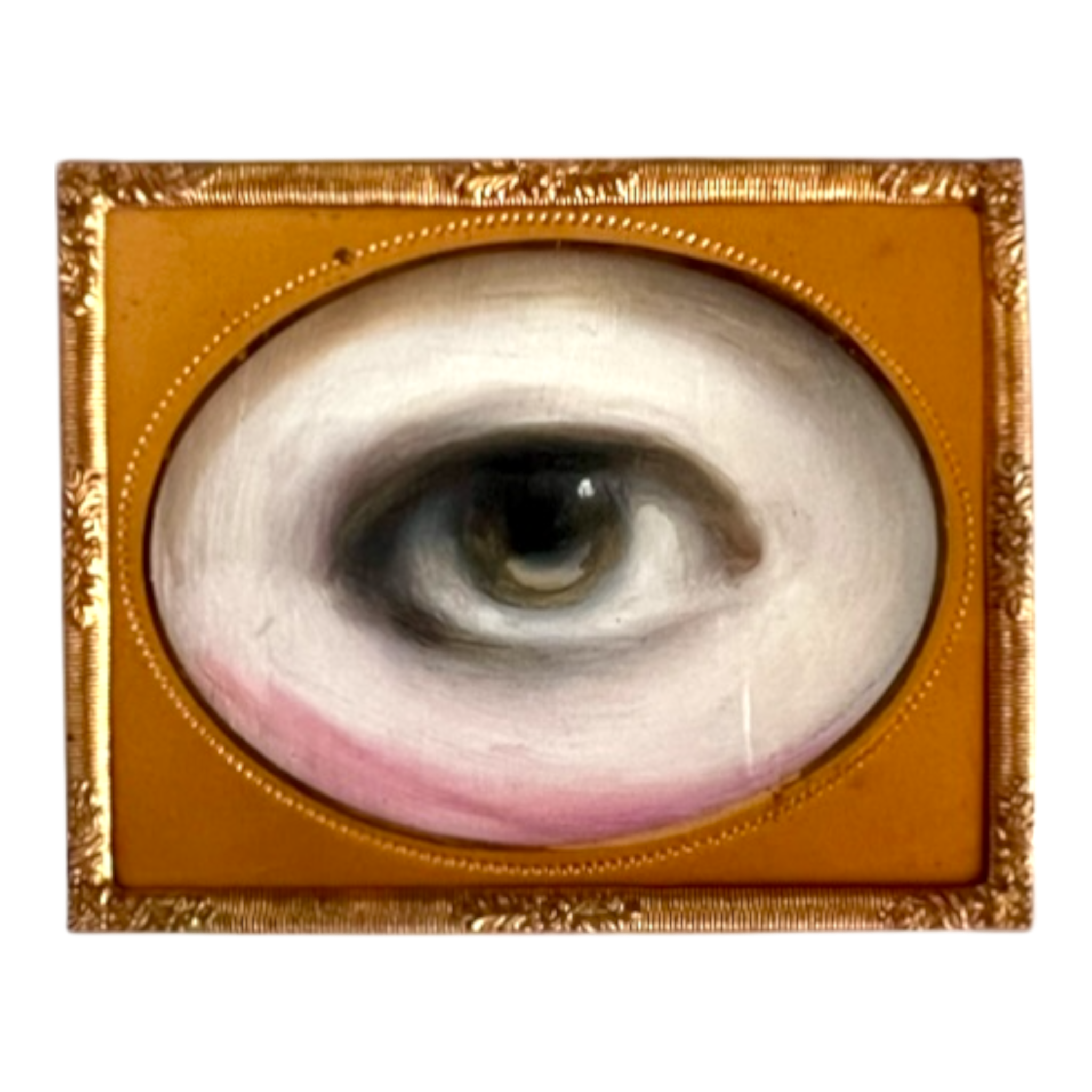 No. 2398 Lover's Eye Painting in an Antique Daguerreotype Frame (2.5"x2")