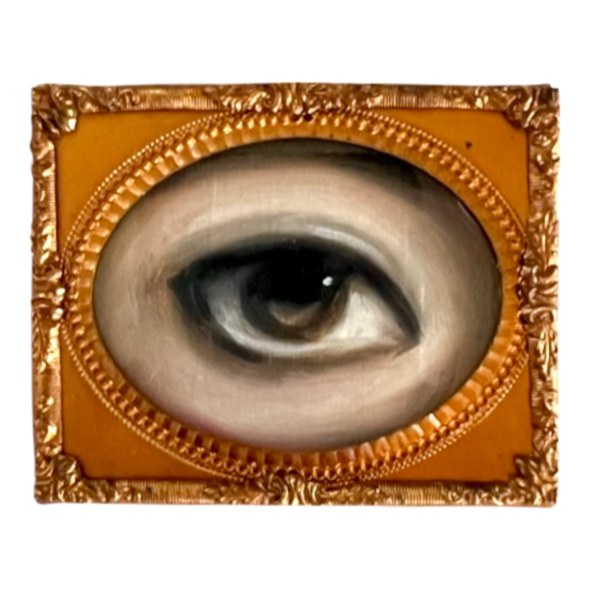 No. 2397 Lover's Eye Painting in an Antique Daguerreotype Frame (2.5"x2")