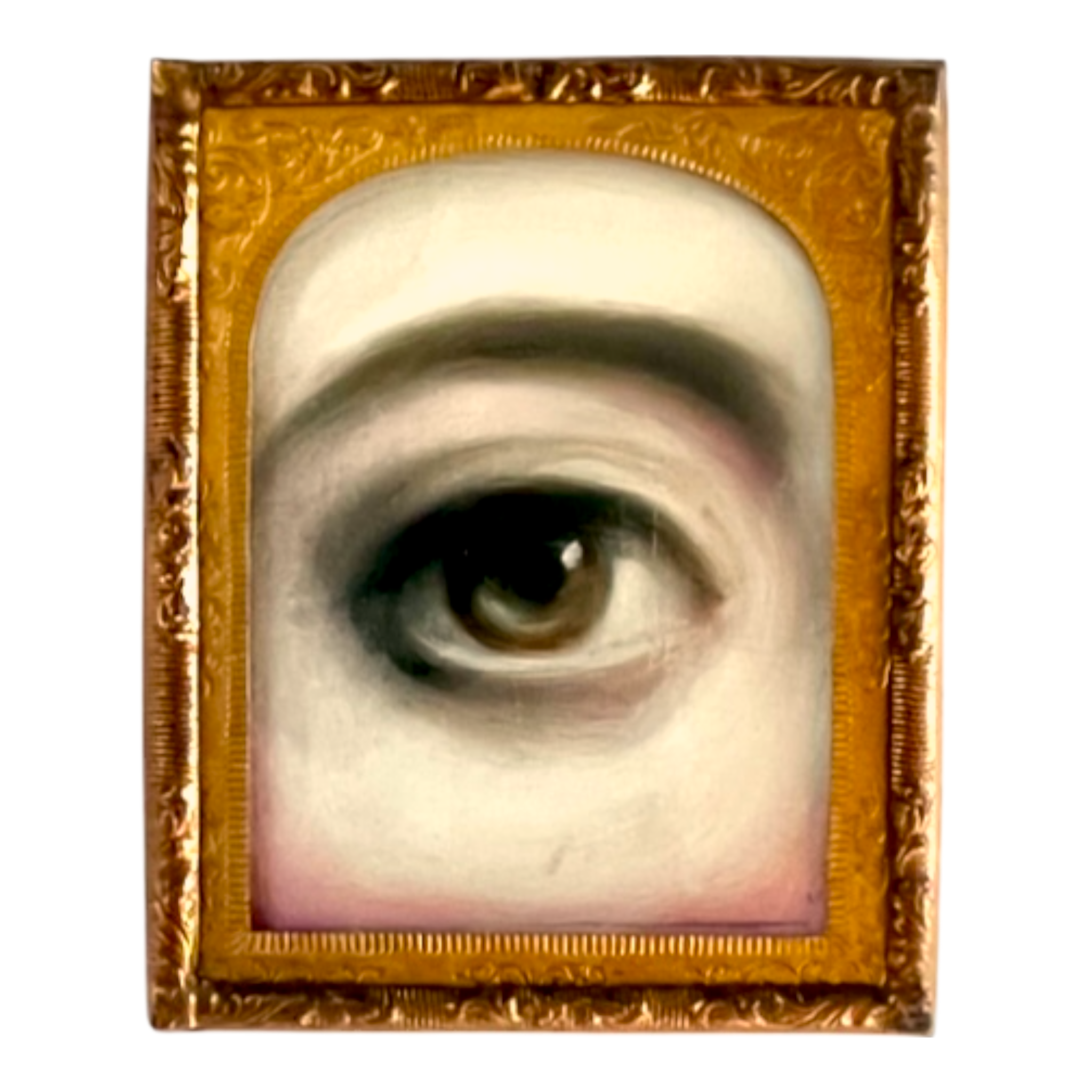 No. 2405 Lover's Eye Painting in an Antique Daguerreotype Frame (2.5"x2")