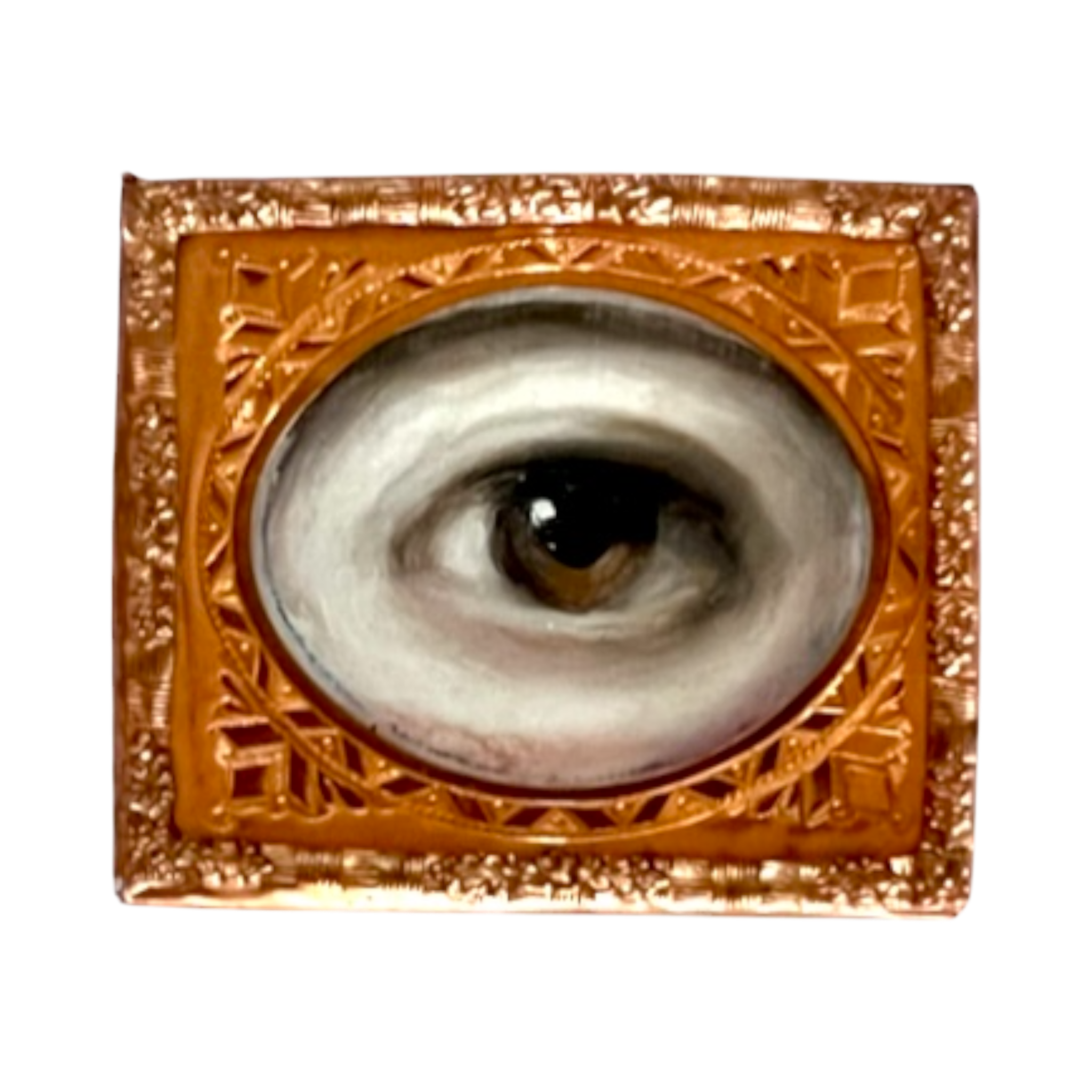 No. 2406 Lover's Eye Painting in an Antique Daguerreotype Frame (1.6"x1.8")