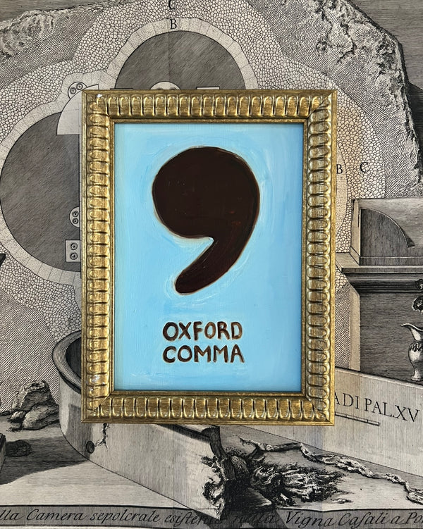 Oxford Comma - Sky Blue & Brown