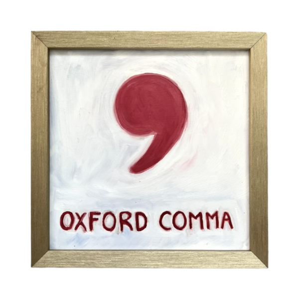 Oxford Comma - Raspberry Pink & Pastel White