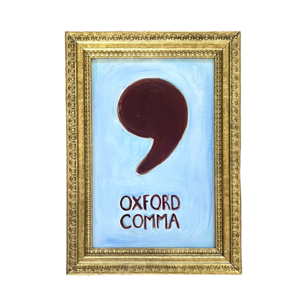 Oxford Comma - Sky Blue and Plum Brown