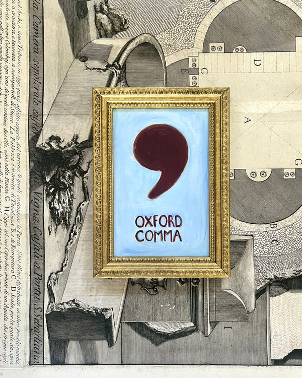Oxford Comma - Sky Blue and Plum Brown