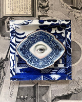 Lover's Eye Painting on a Japanese Diamond-Shaped Dish