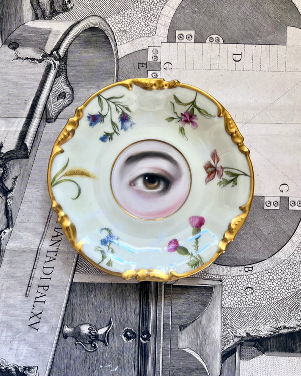 New! - Lover's Eye Painting on a Limoges Botanical Plate