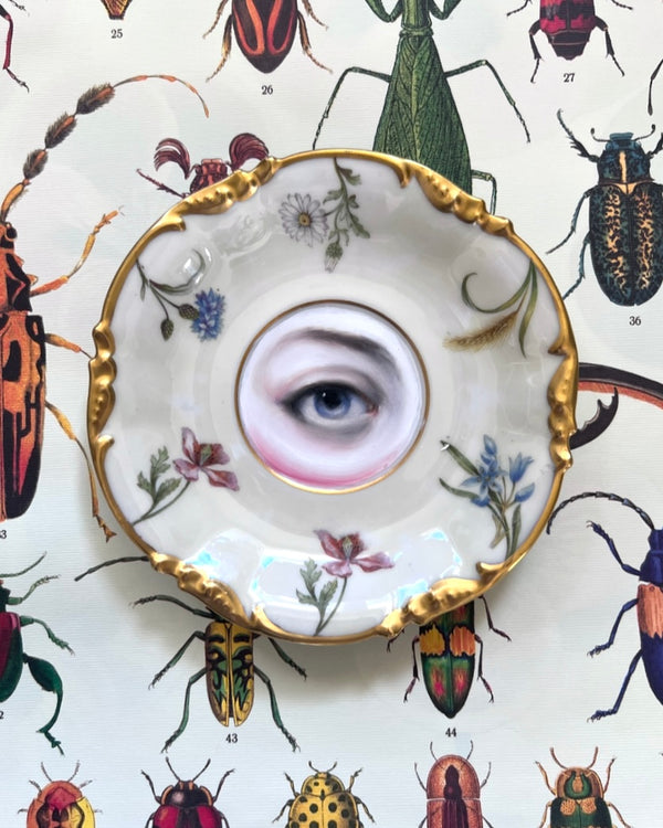 New! - Lover's Eye Painting on a Limoges Botanical Plate