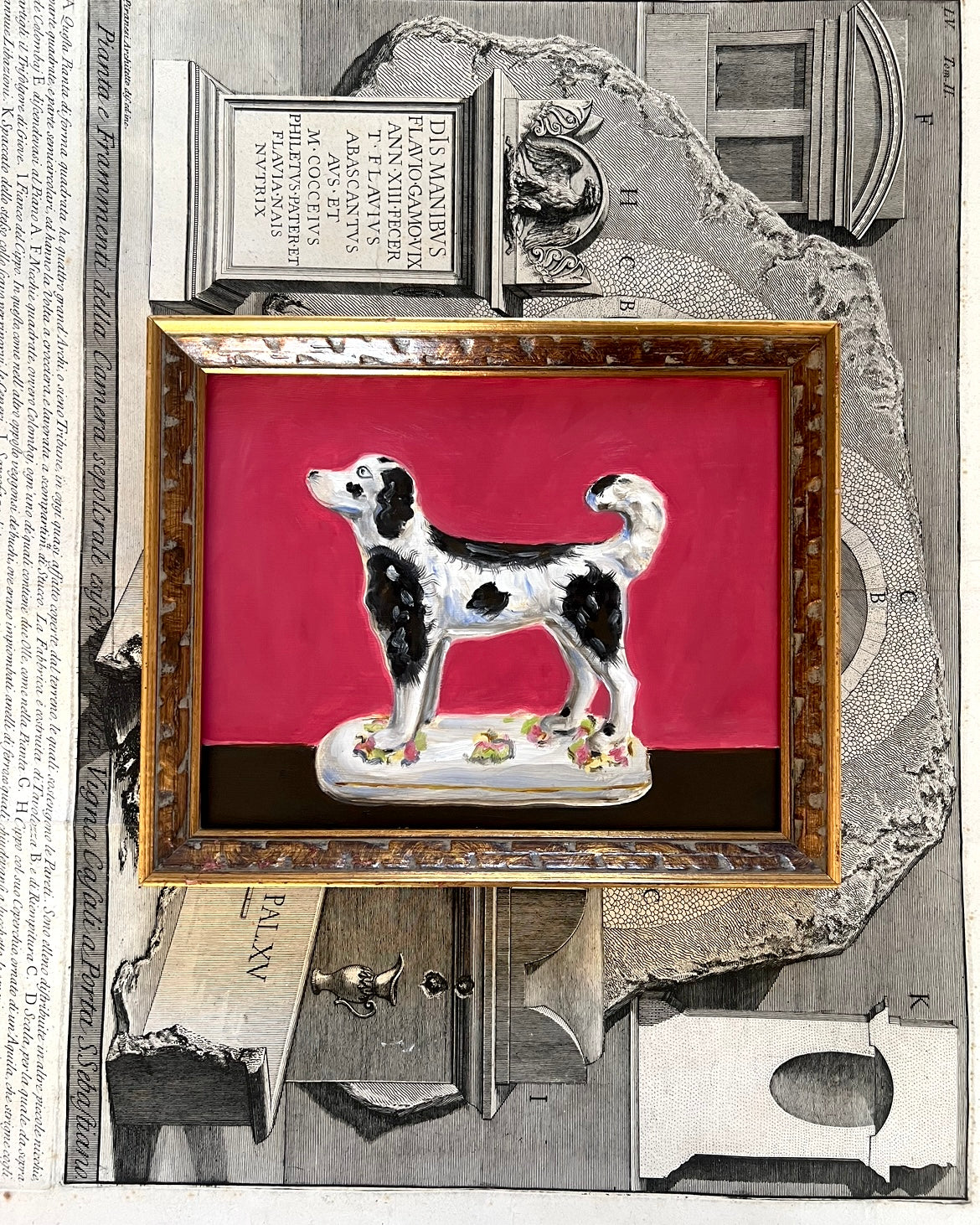 Morris the Black & White Staffordshire Water Spaniel Dog Portrait