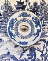 Lover's Eye Painting on a Blue Dragon Plate