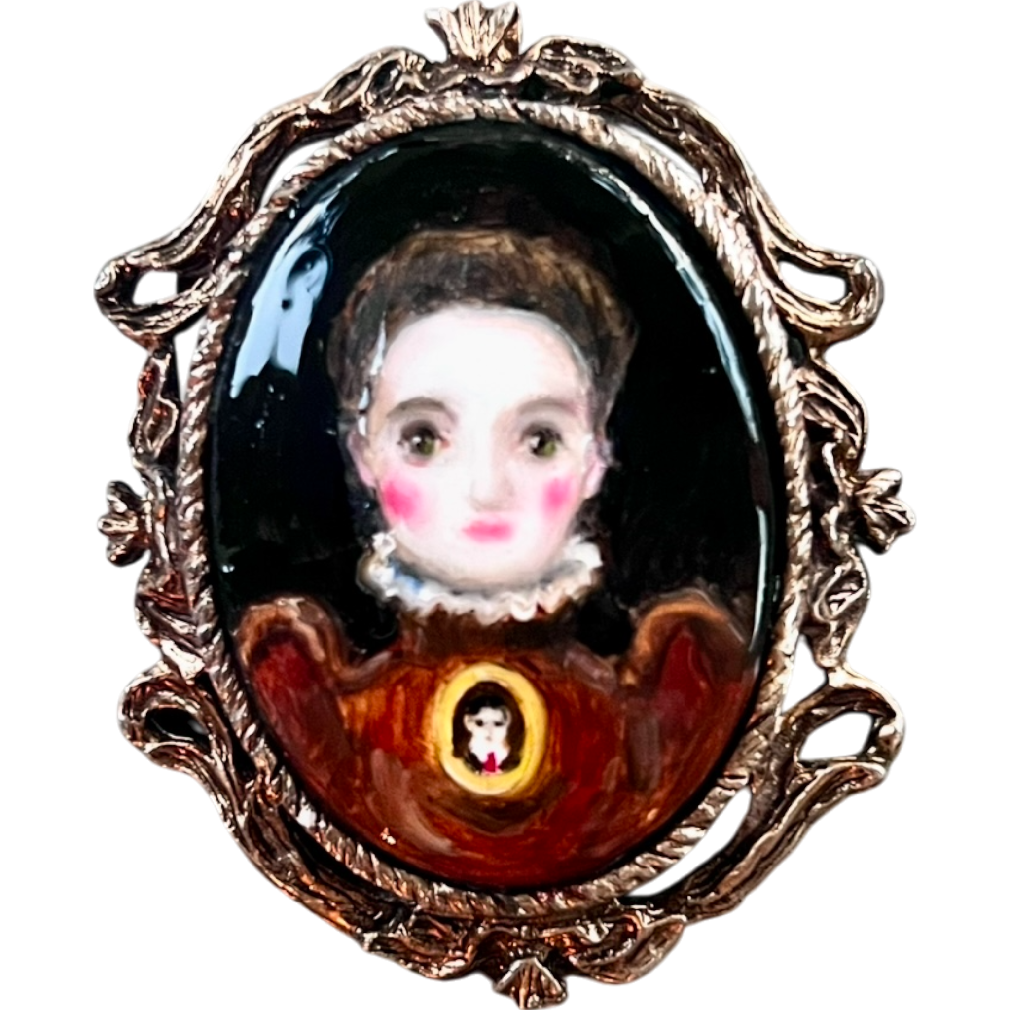 No. 2445 "Violet" Portrait Pendant-Brooch