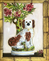 Frances the Red & White Staffordshire Dog (Spill Vase) and Her Portrait