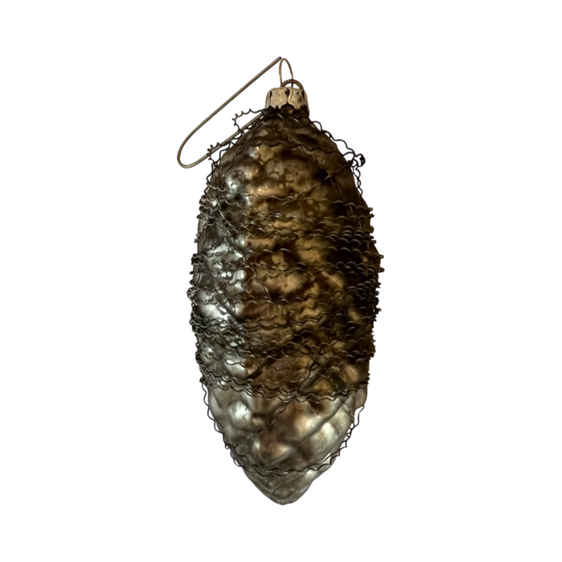 Antique German Wire-Wrapped Pine Cone Christmas Ornament