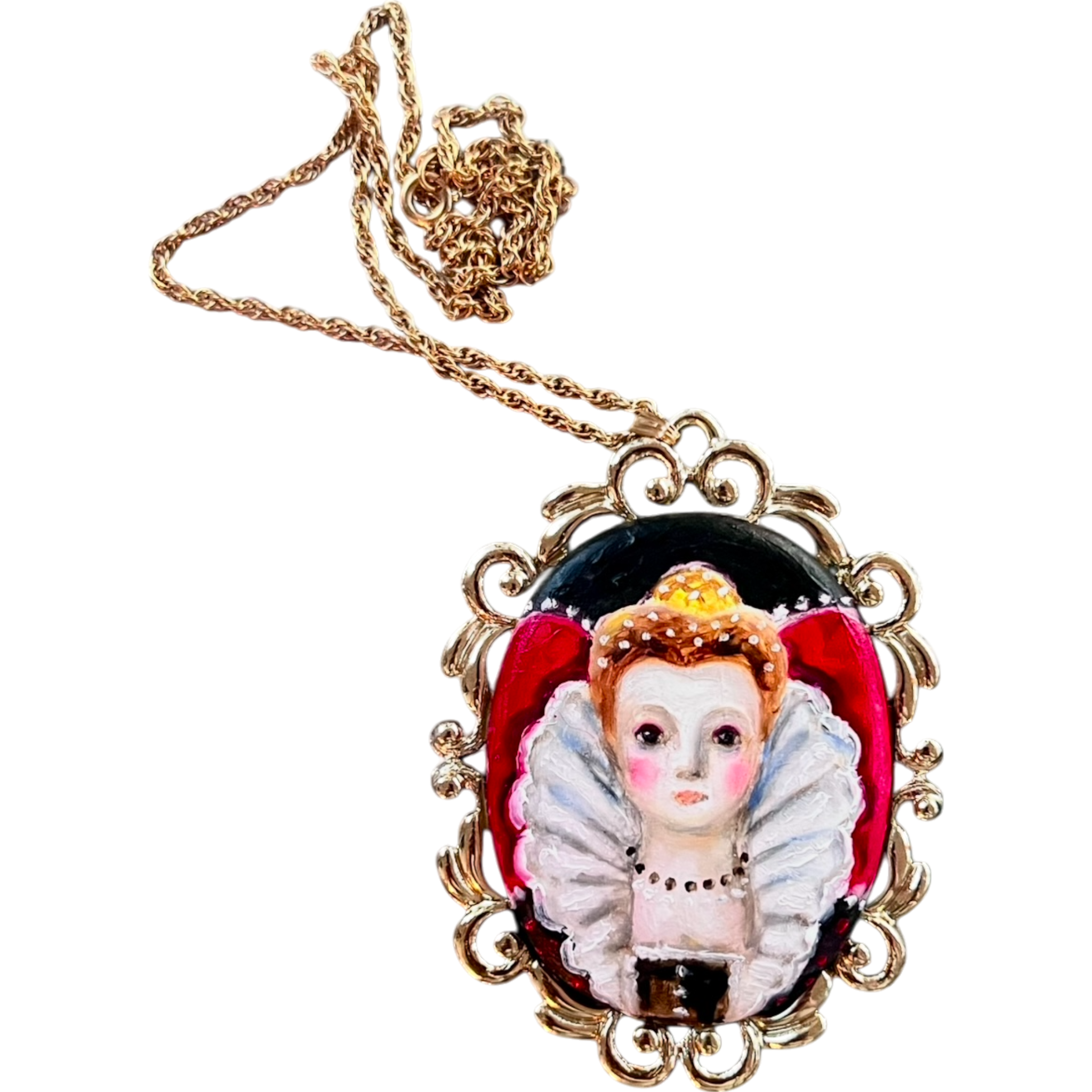No. 2455 "Elizabeth" Portrait Pendant Necklace
