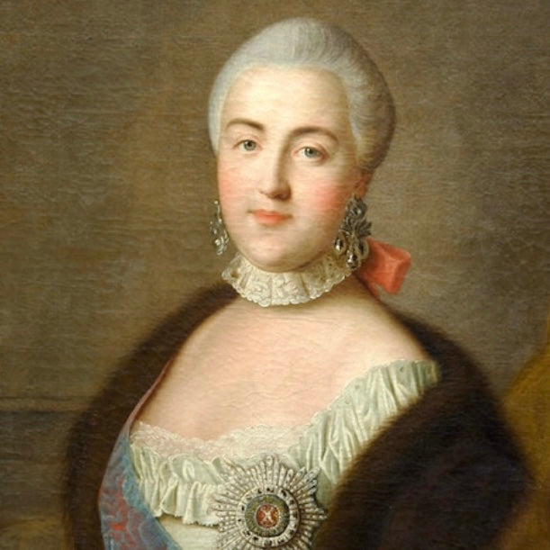 No. 2914 Lover's Eye Painting of Catherine the Great on a Bavarian Cobalt Blue and Gold Plate
