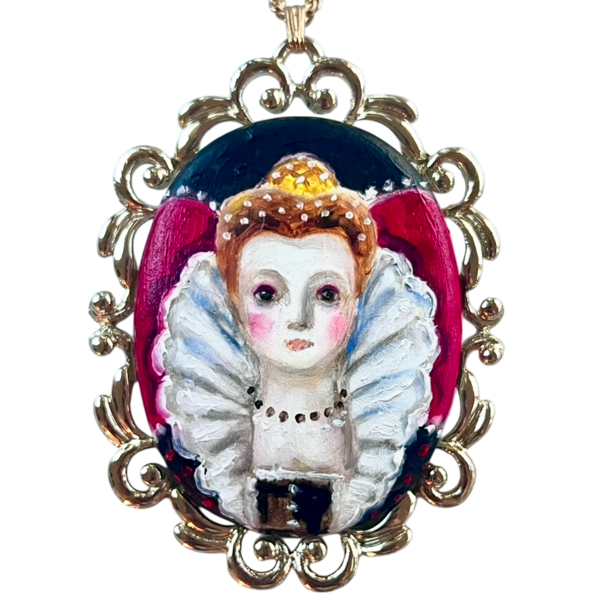 No. 2455 "Elizabeth" Portrait Pendant Necklace