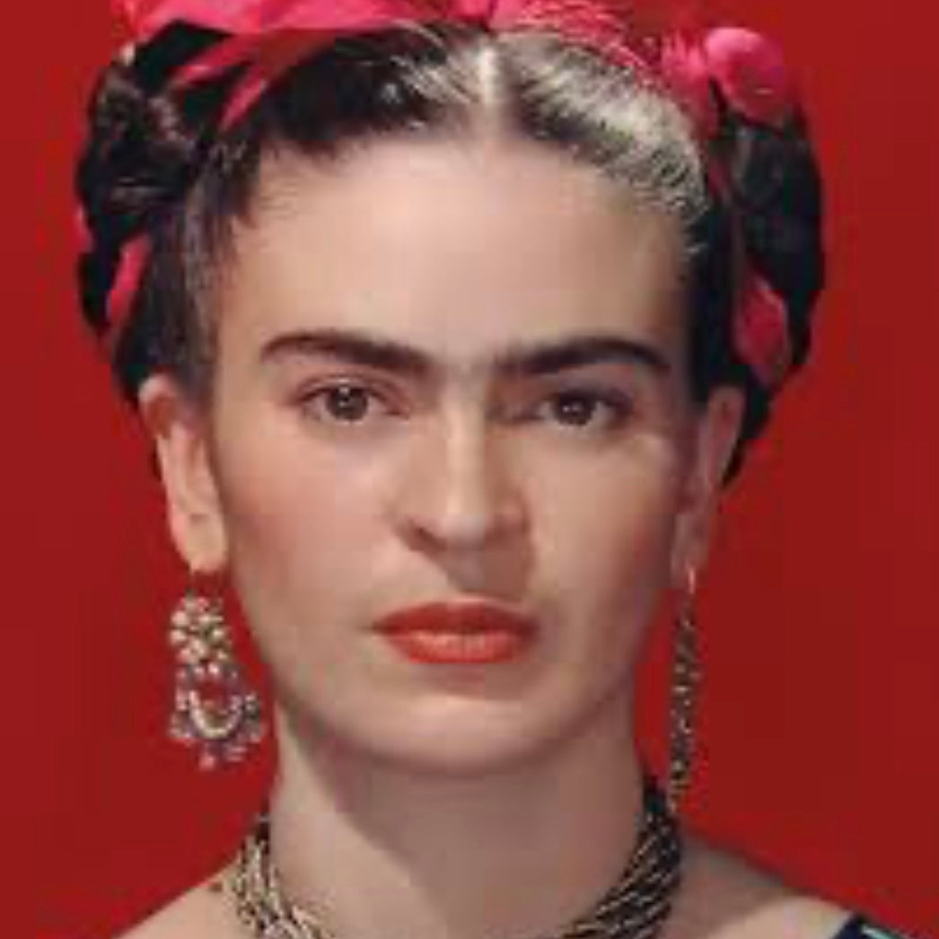 No. 2906 Lover's Eye Painting of Frida Kahlo on a Gold Luster Plate