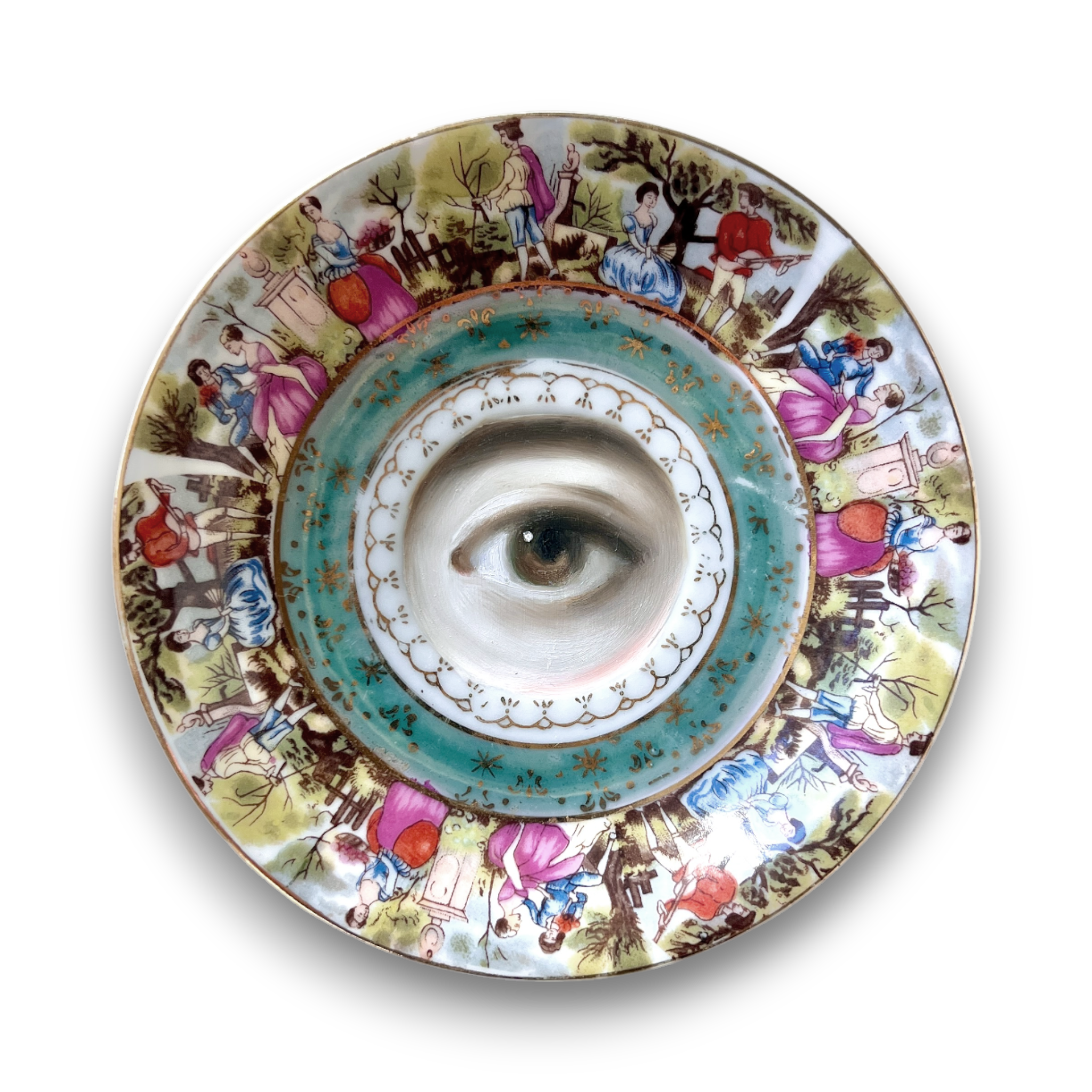 No. 3106 Lover's Eye Painting on a Courting Scenes Plate