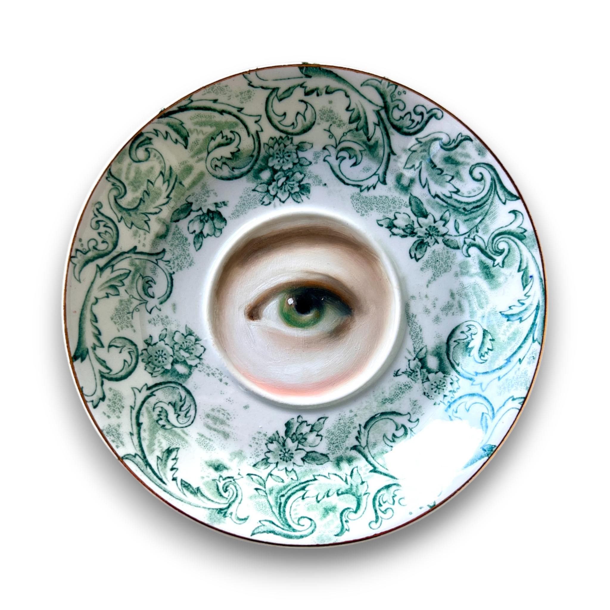 No. 3120 Lover's Eye Painting on a Victorian "Rococo" Plate