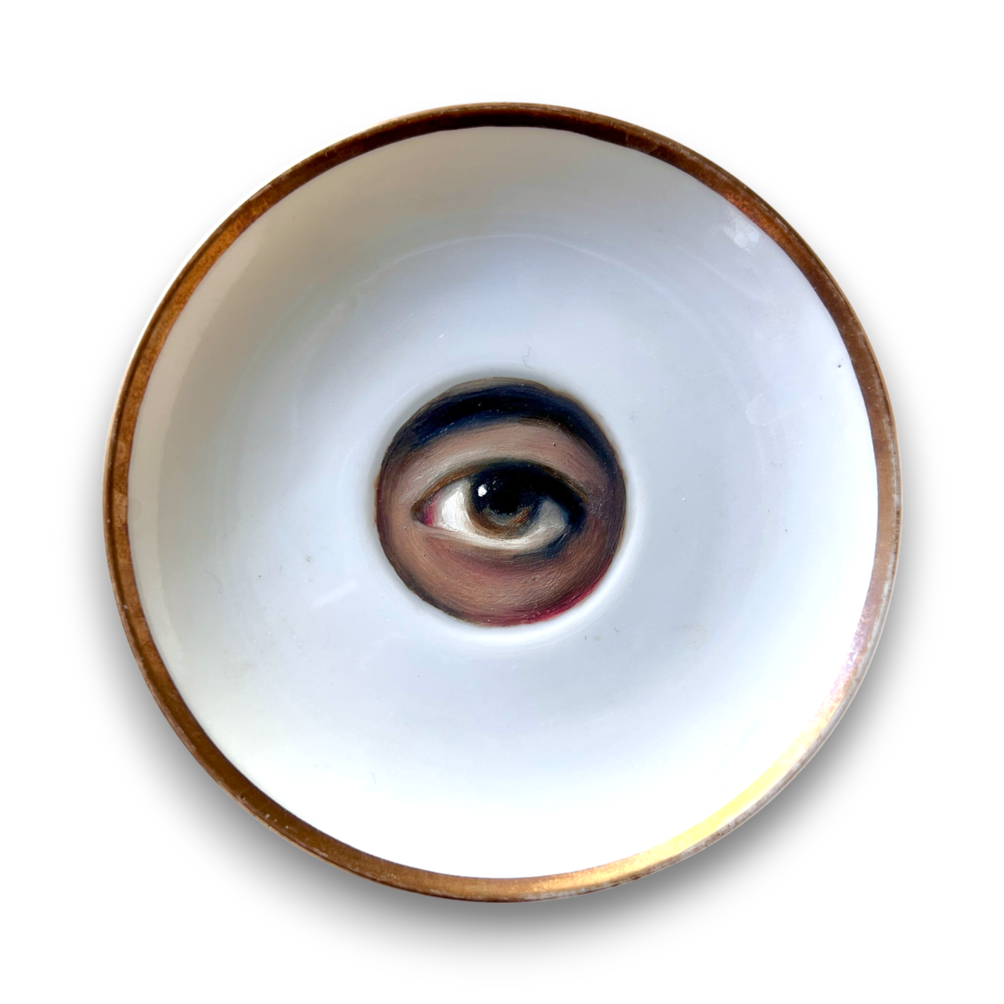 No. 3127 Lover's Eye Painting on a Gold Border Plate