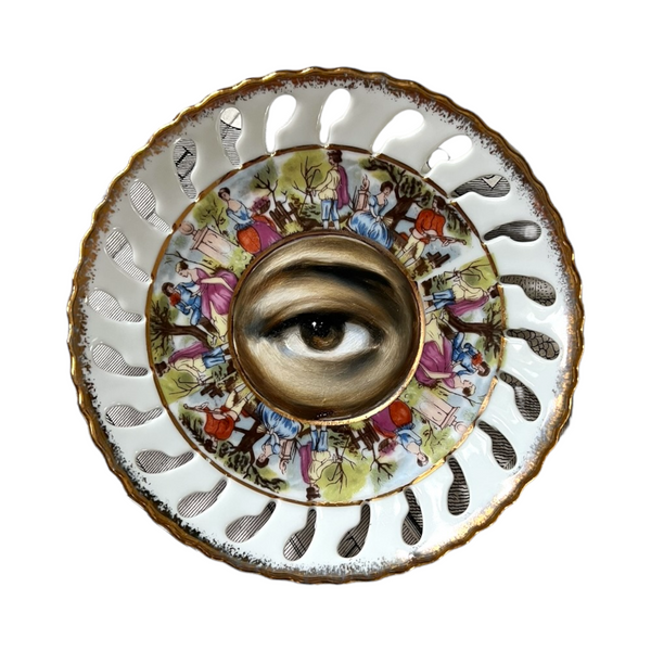 New! - Lover's Eye Painting on a Courting Scene Plate