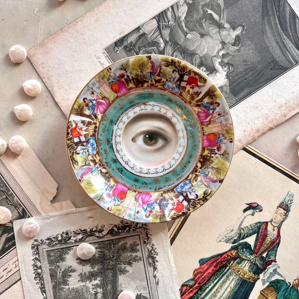 No. 3106 Lover's Eye Painting on a Courting Scenes Plate