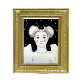 Storybook Portrait of Artemis with Crescent Moon