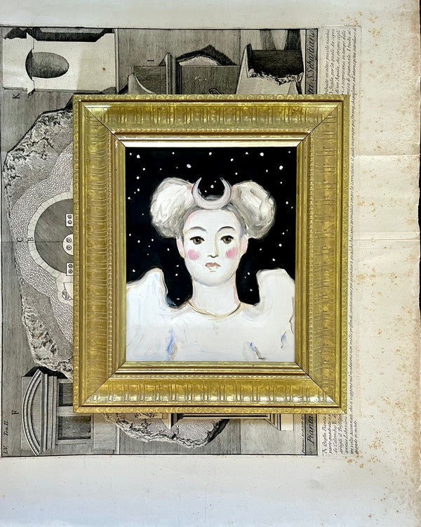 New! - Storybook Portrait of Artemis with Crescent Moon