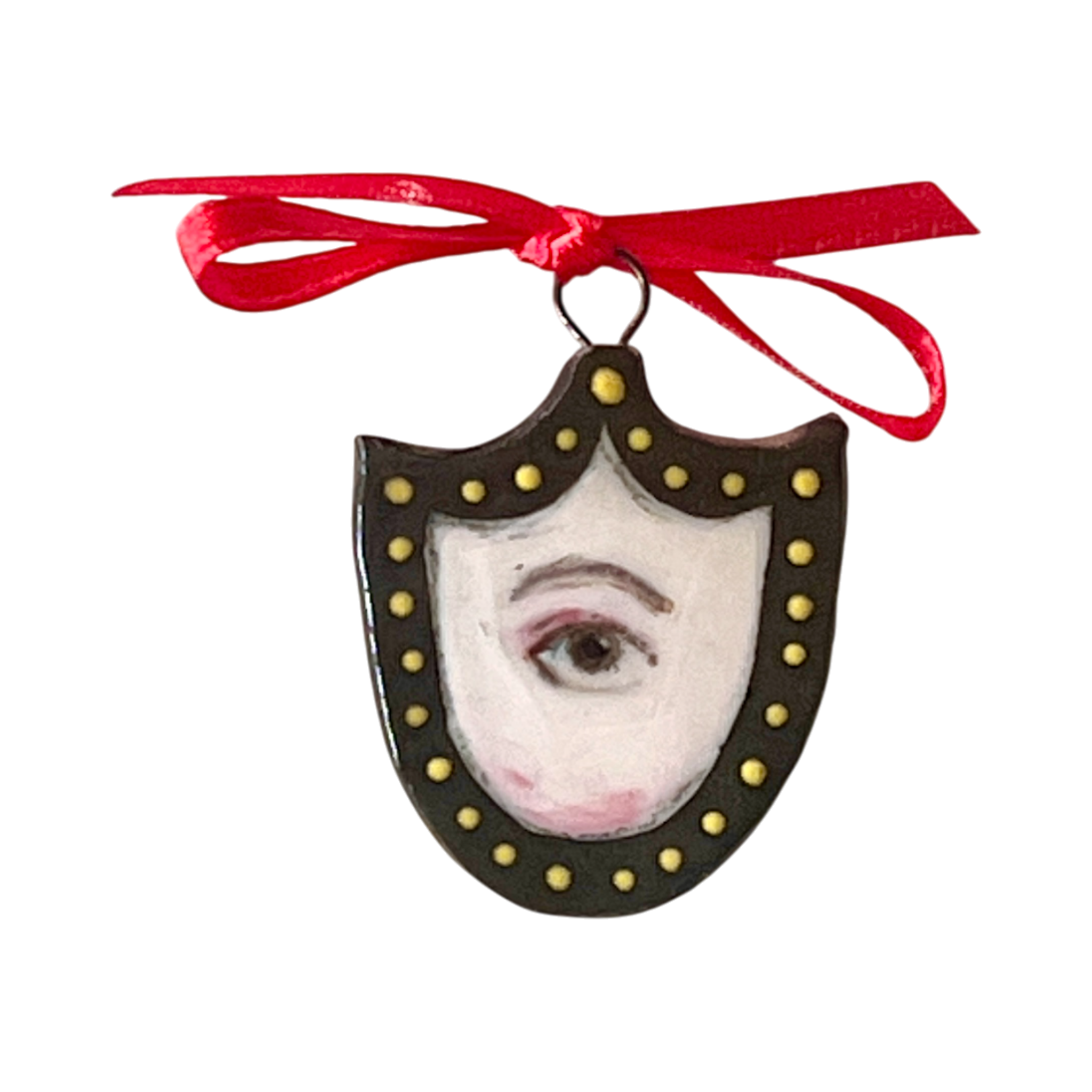 No. 210 Lover's Eye Charm - Brown & Gold Shield