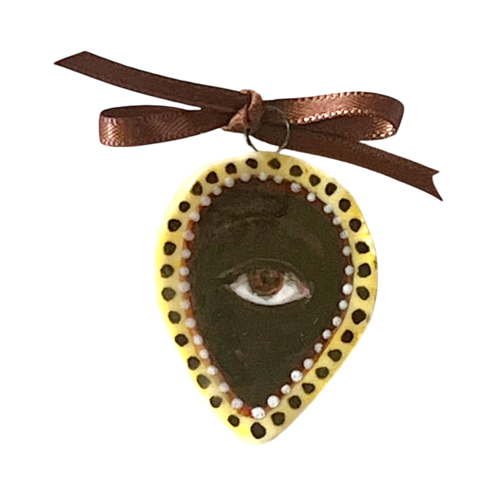 No. 222 Lover's Eye Charm - Gold & Jet Teardrop