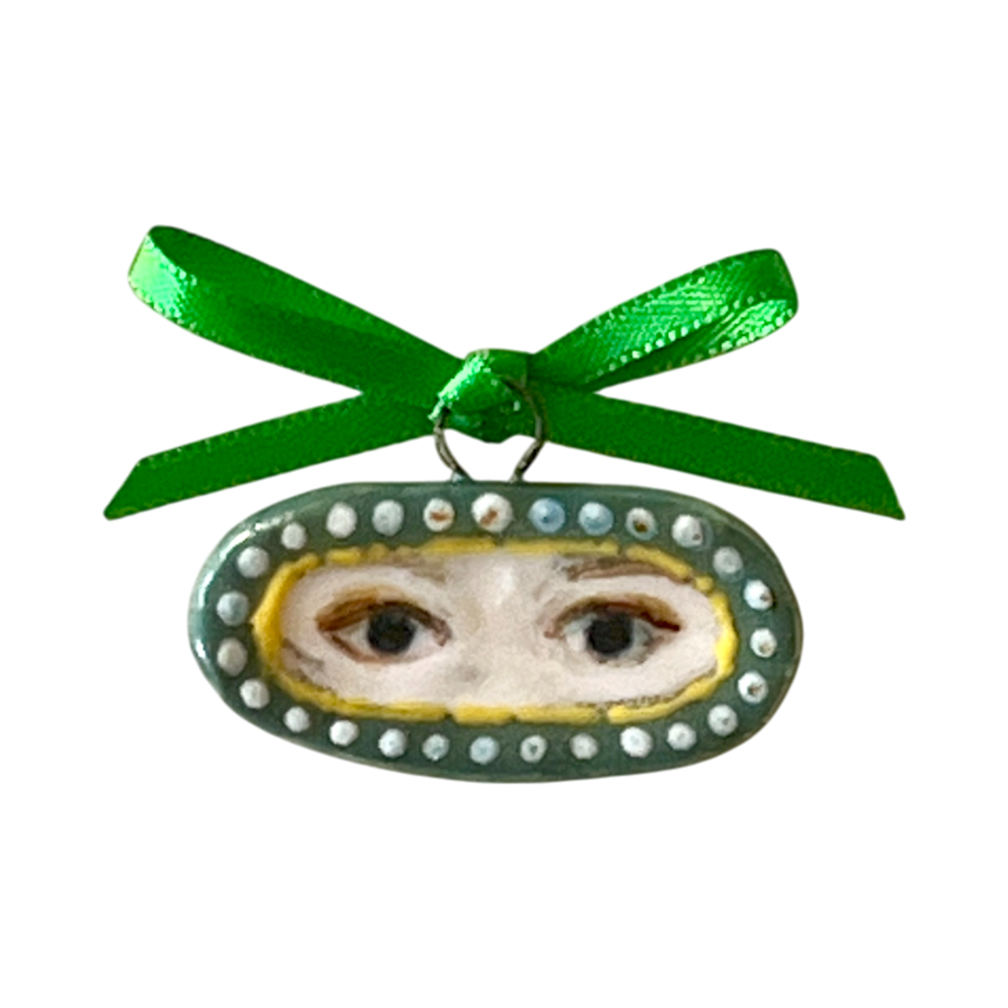 No. 243 Lover's Eye Charm - Pearls & Green