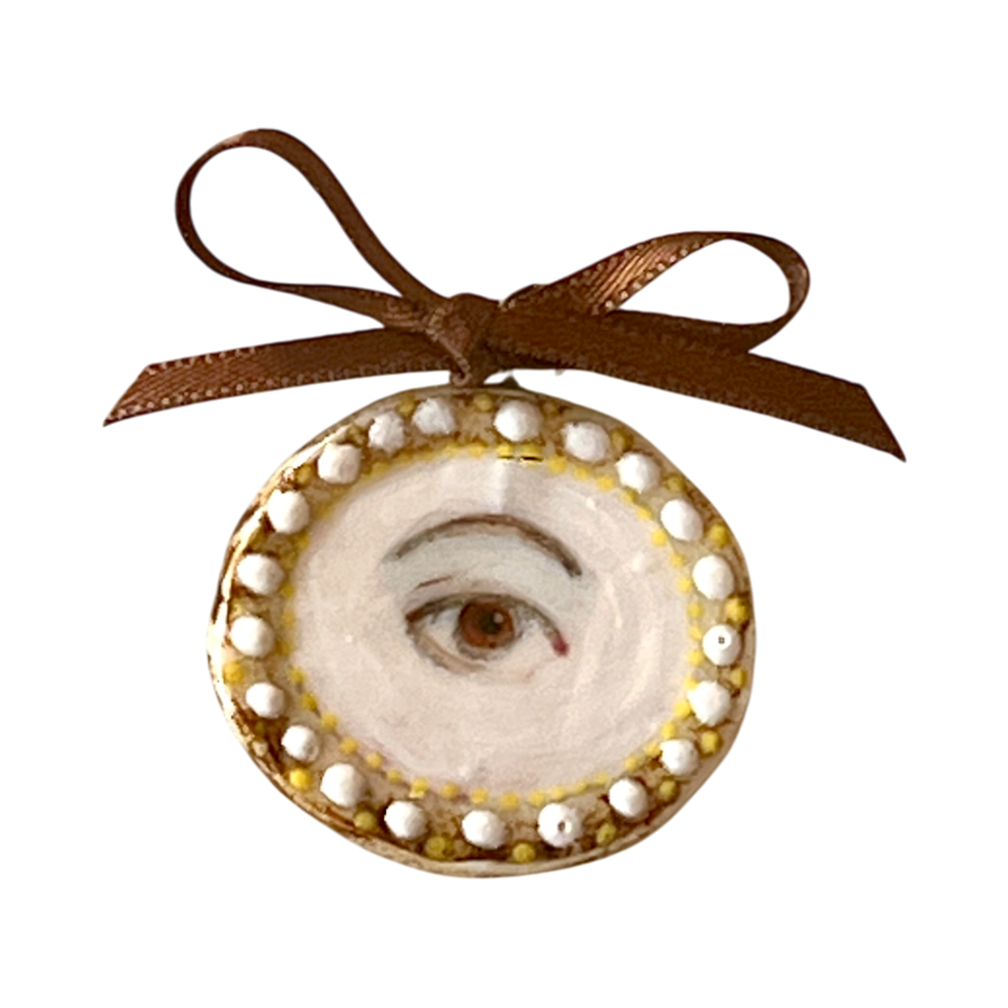 No. 253 Lover's Eye Charm - Gold & Pearls